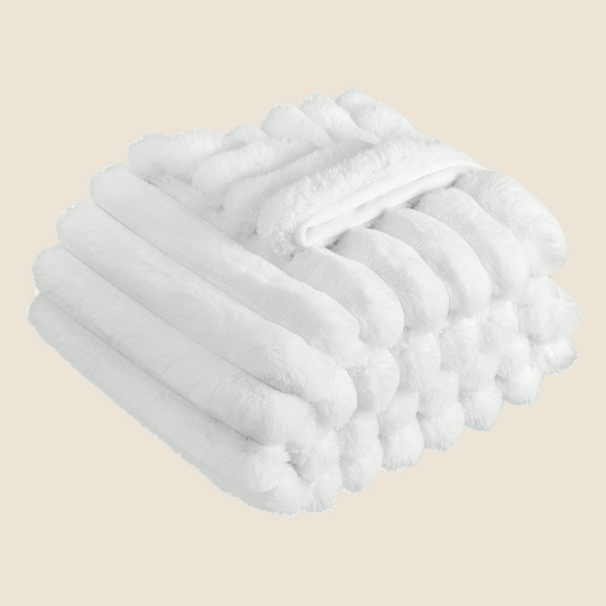 Faux-fur throw, folded