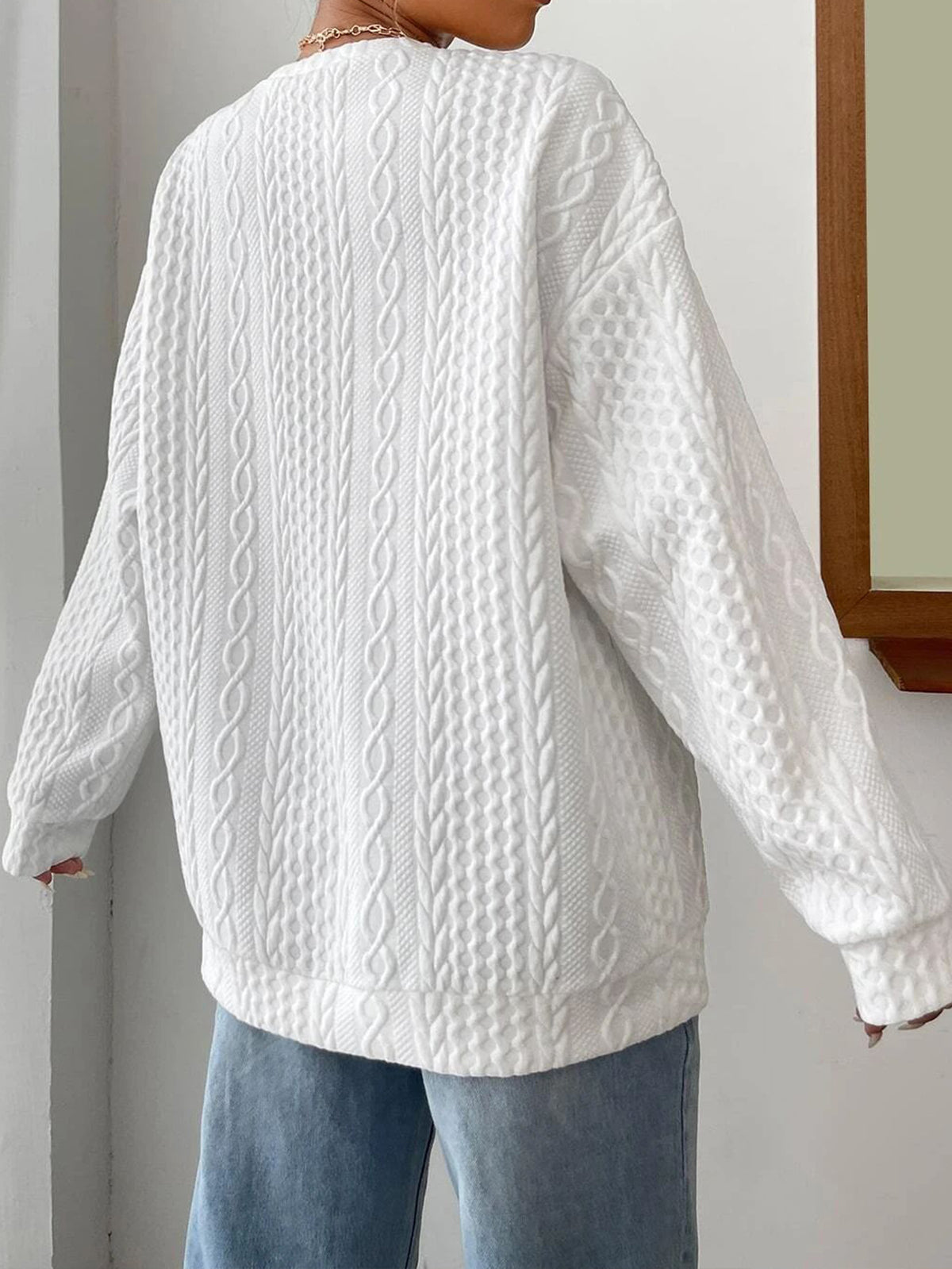 Cable-knit oversized sweatshirt